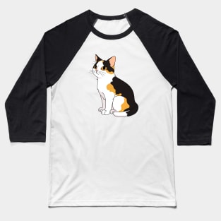 Cute Calico Cat Art Baseball T-Shirt